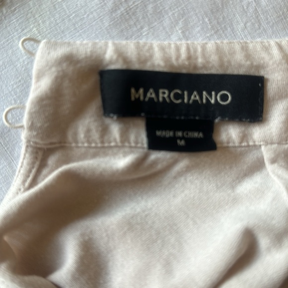 💕Marciano Cream High Collar Cut-Out Long Sleeve Bodysuit M EUC - Picture 5 of 7